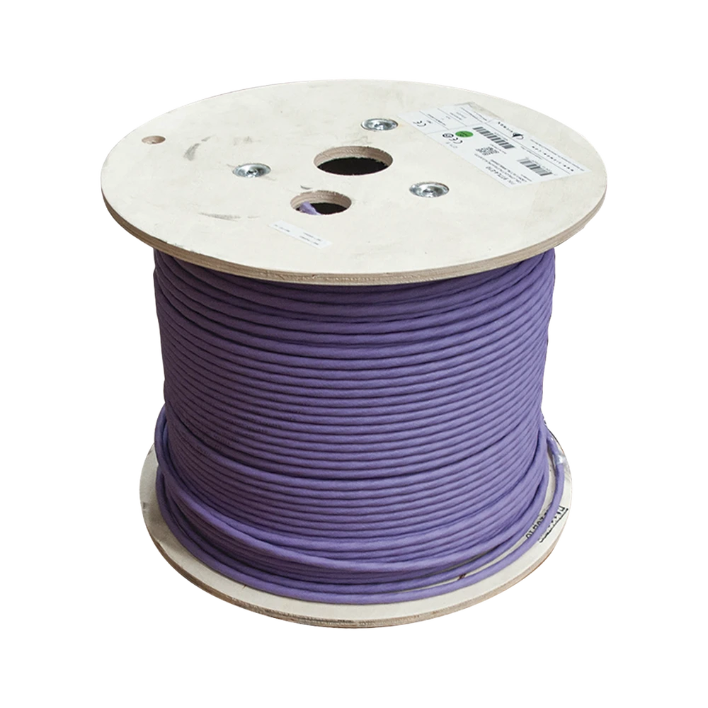 BOBINA DE CABLE BLINDADO S/FTP DE 4 PARES, CAT7A, INMUNE A RUIDO E INTERFERENCIAS, LS0H (BAJO HUMO, CERO HALÓGENOS), COLOR VIOLETA, 305 M-Cableado-SIEMON-Bsai Seguridad & Controles