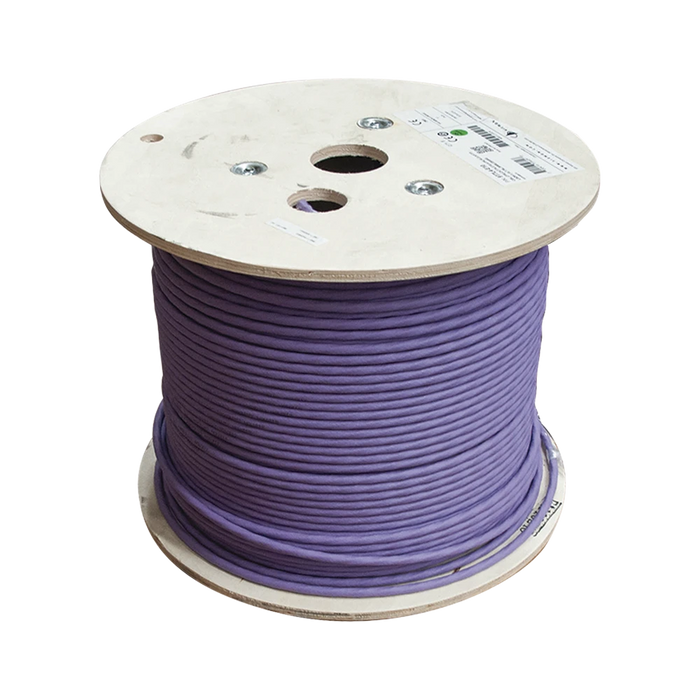 BOBINA DE CABLE BLINDADO S/FTP DE 4 PARES, CAT7A, INMUNE A RUIDO E INTERFERENCIAS, LS0H (BAJO HUMO, CERO HALÓGENOS), COLOR VIOLETA, 305 M-Cableado-SIEMON-Bsai Seguridad & Controles
