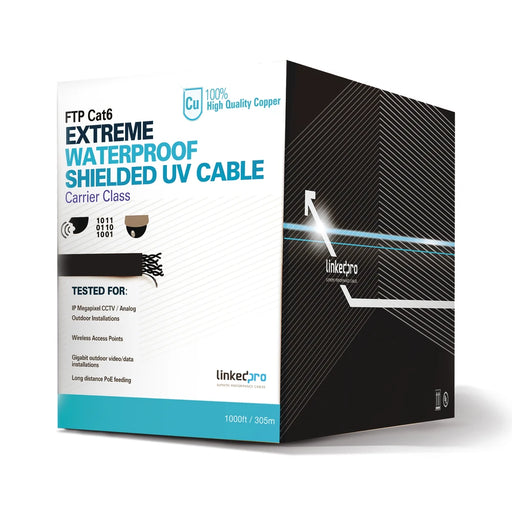 BOBINA DE CABLE DE 305 M, CAT5E, COLOR NEGRO, SIN BLINDAR, PARA APLICACIONES DE CCTV, REDES DE DATOS. USO EN INTEMPERIE-Cableado-LINKEDPRO-Bsai Seguridad & Controles