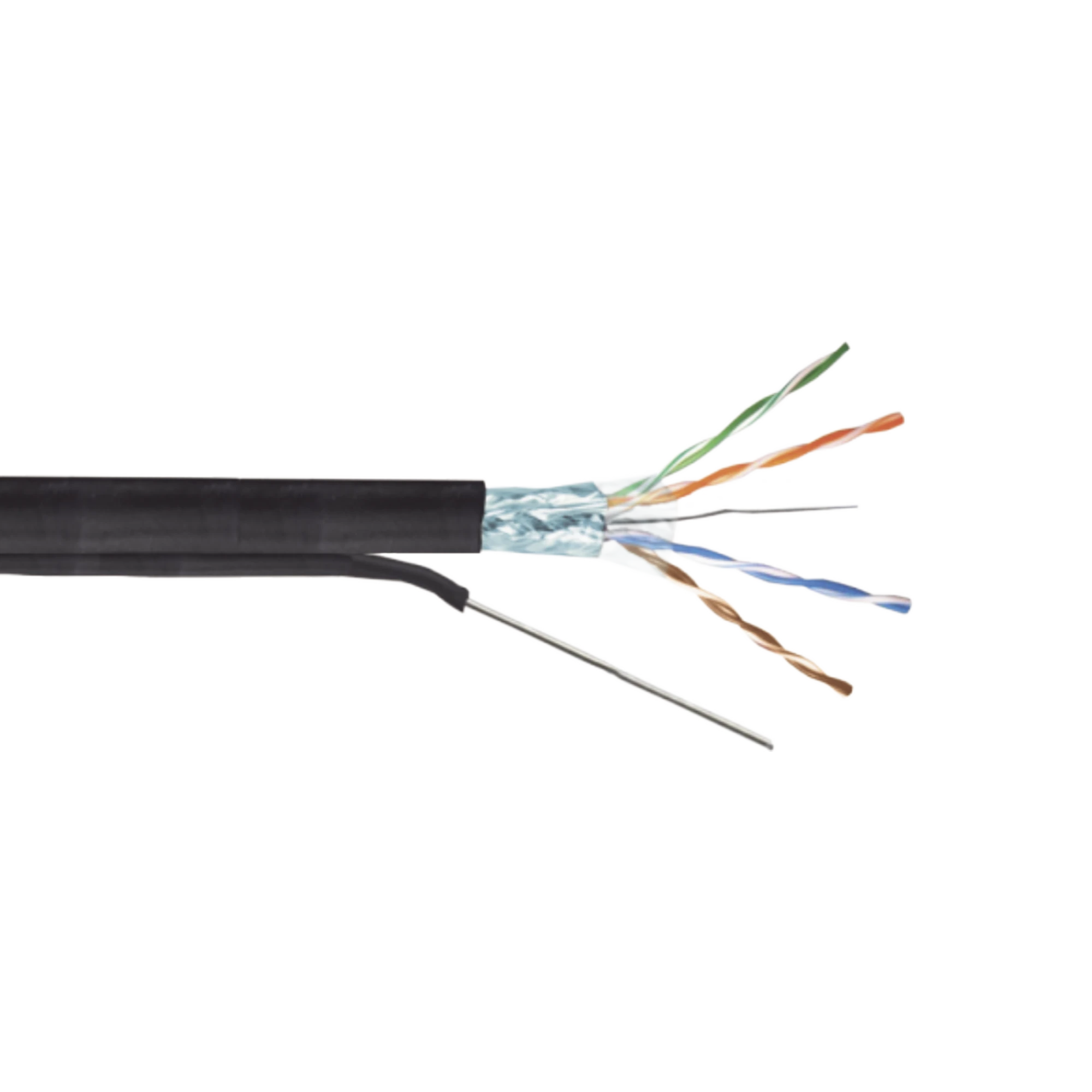 BOBINA DE CABLE FTP CON MENSAJERO DE ACERO DE 305 M CAT6+ CALIBRE 23, COLOR NEGRO, PARA APLICACIONES EN CCTV Y REDES DE DATOS / USO EN INTEMPERIE Y APLICACIONES AÉREAS-Cableado-LINKEDPRO BY EPCOM-Bsai Seguridad & Controles