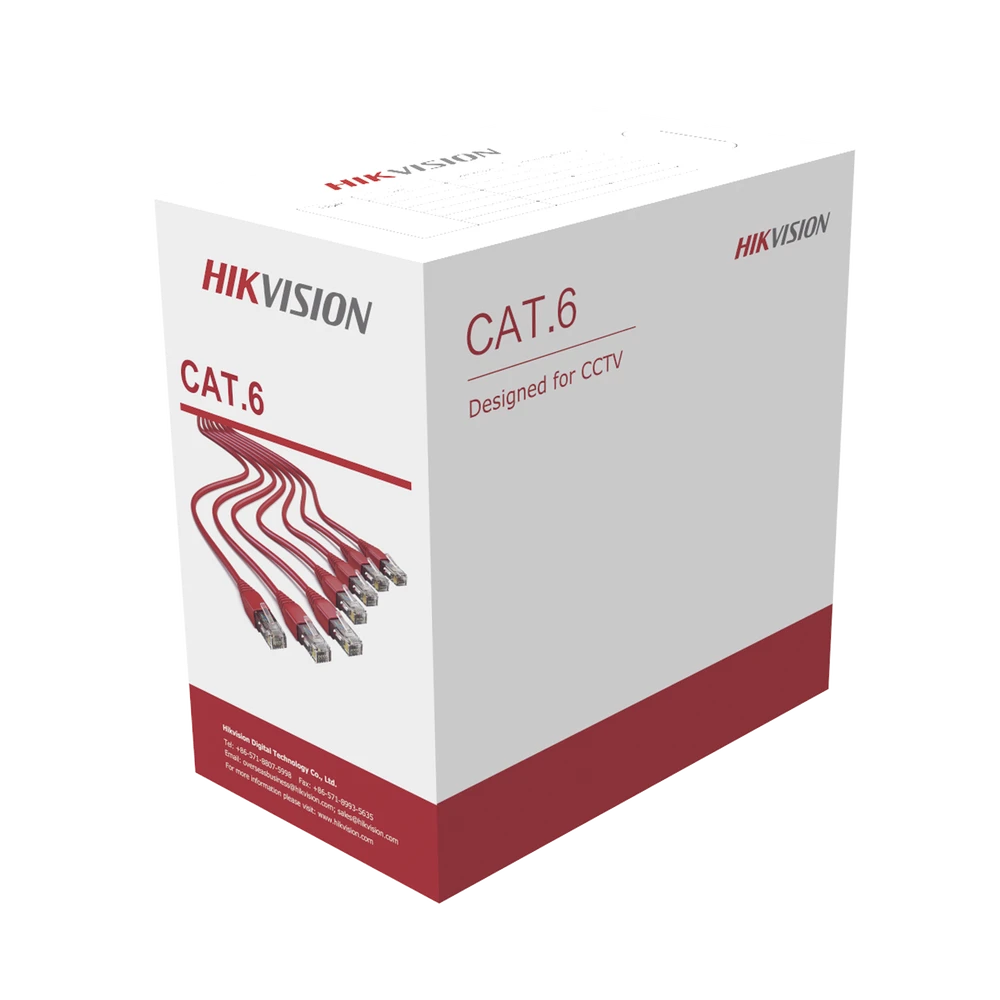 BOBINA DE CABLES UTP 305 MTS / CAT6 / CCA / 24 AWG / PVC / USO EN INTERIOR-Cableado-HIKVISION-Bsai Seguridad & Controles