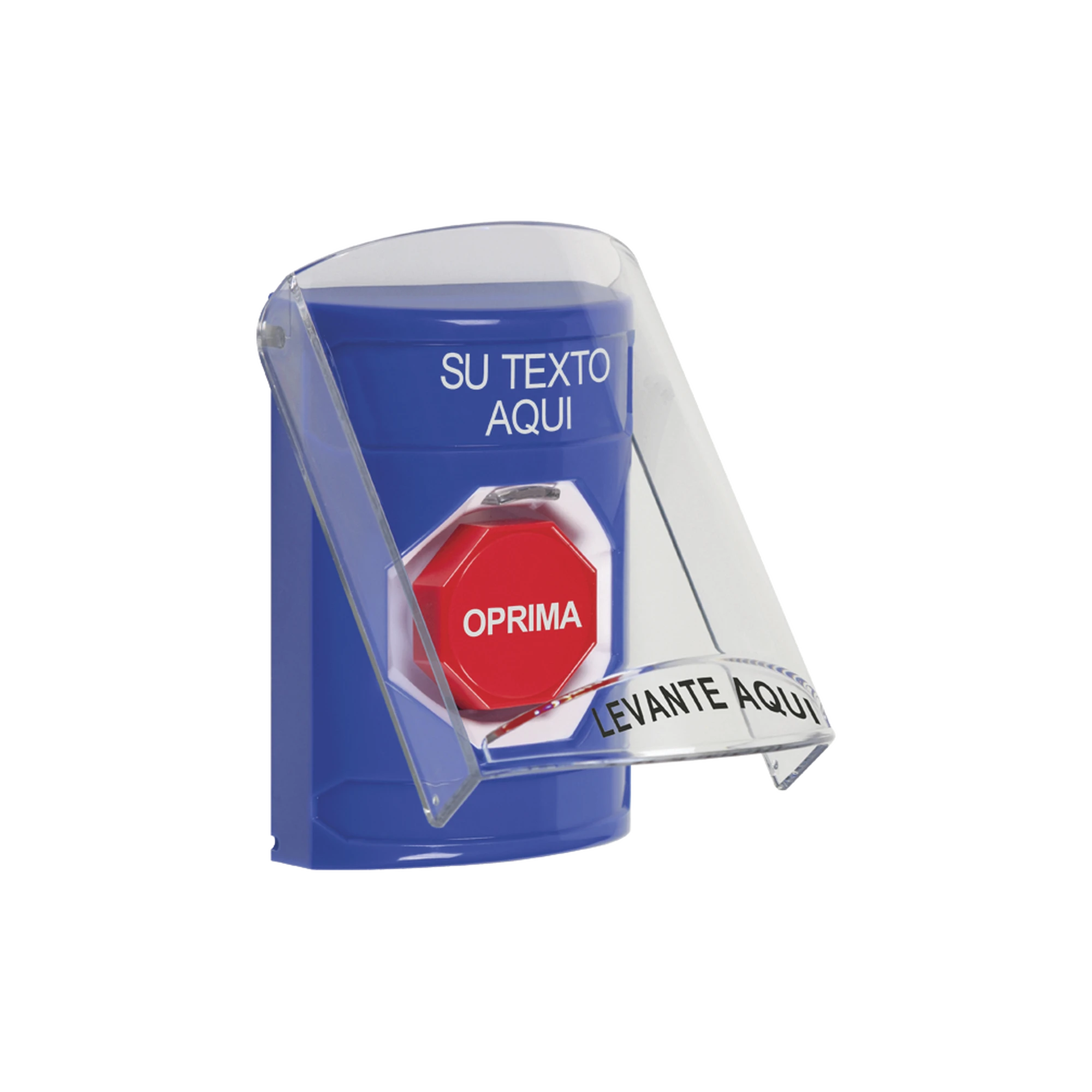 BOTÓN CON TEXTO PERSONALIZADO, TAPA PROTECTORA DE POLICARBONATO SÚPER RESISTENTE Y RESTABLECIMIENTO CON LLAVE-Accesorios Automatizacion e Intrusion-STI-Bsai Seguridad & Controles