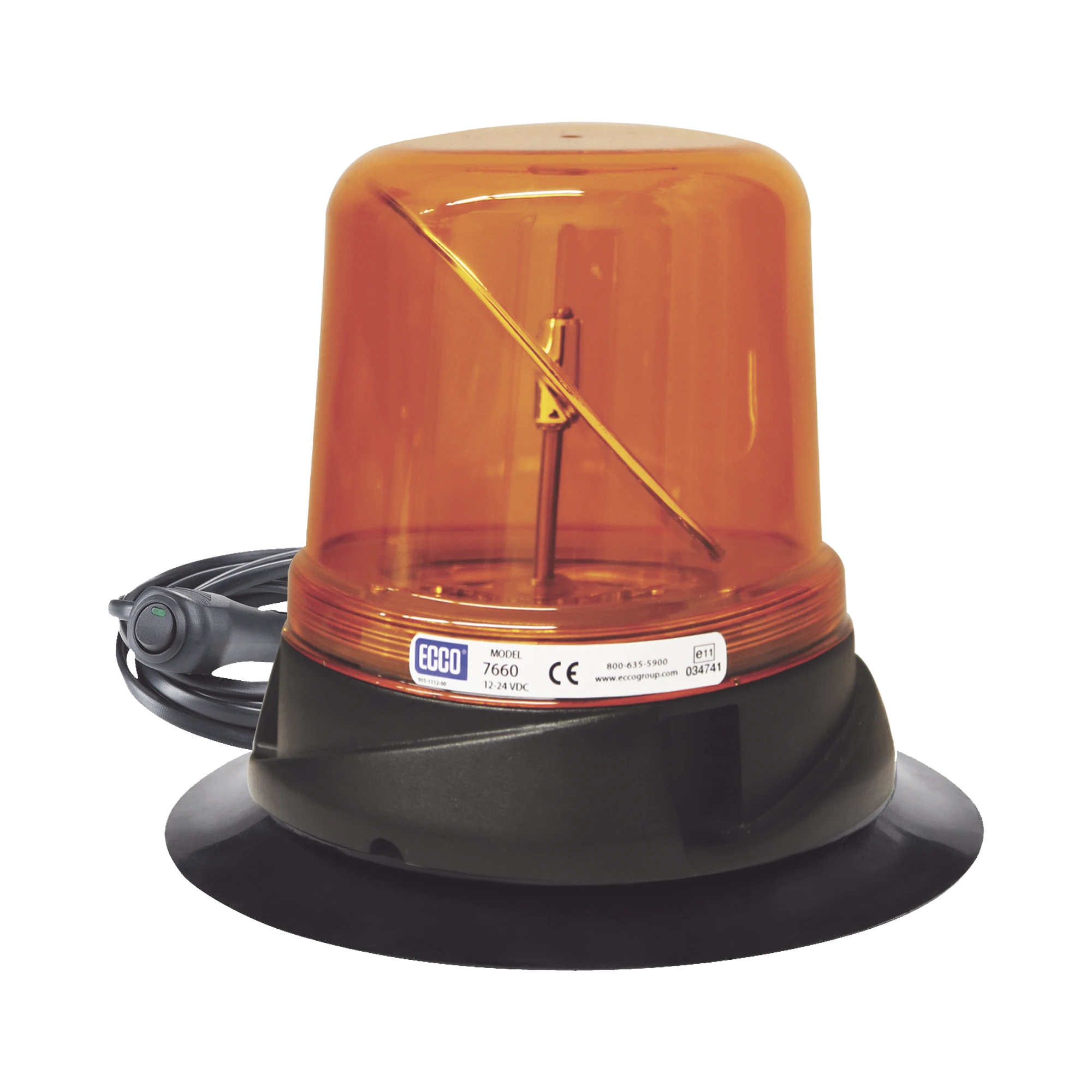 BURBUJA ROTOLED COLOR ÁMBAR , CON MONTAJE DE SUCCION-Estrobos/Giratorias-ECCO-Bsai Seguridad & Controles