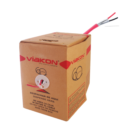 CABLE CALIBRE 18 FPLR INCENDIO, 2 CONDUCTORES, 305 METROS DE ALAMBRE, HECHO EN MÉXICO-Cableado-VIAKON-Bsai Seguridad & Controles