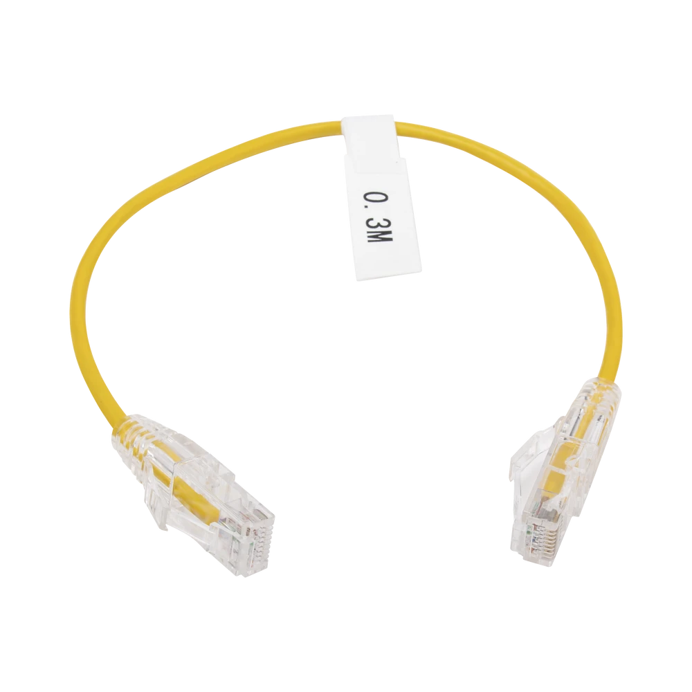 CABLE DE PARCHEO SLIM UTP CAT6 - 30 CM AMARILLO DIAMETRO REDUCIDO (28 AWG)-Patch Cords-LINKEDPRO BY EPCOM-Bsai Seguridad & Controles
