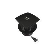 CAJA CUADRADA MULTY USB CON 2 PUERTOS USB Y CABLE DE CORRIENTE COLOR NEGRO-Cajas Superficiales-THORSMAN-Bsai Seguridad & Controles