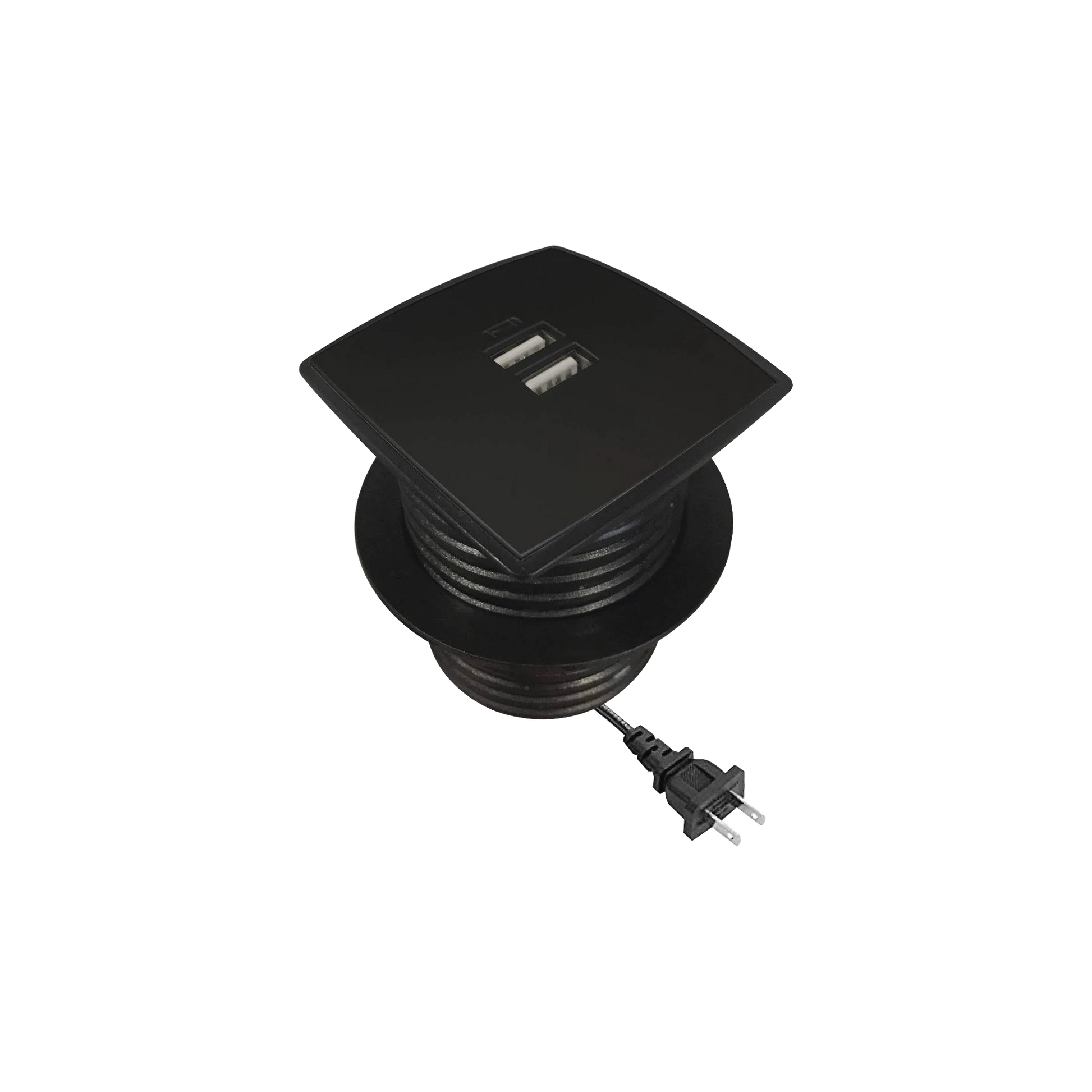 CAJA CUADRADA MULTY USB CON 2 PUERTOS USB Y CABLE DE CORRIENTE COLOR NEGRO-Cajas Superficiales-THORSMAN-Bsai Seguridad & Controles