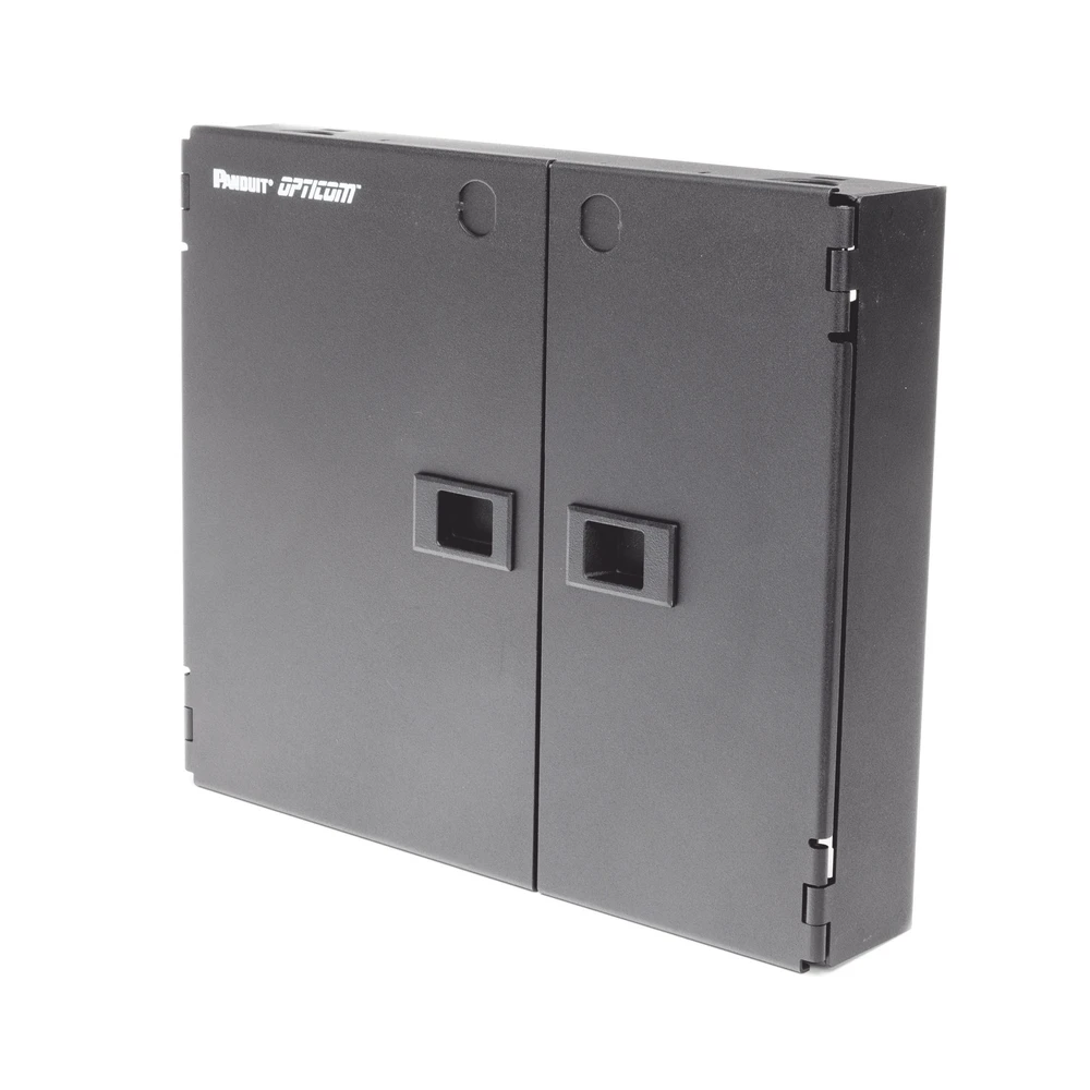 CAJA DE CONEXION DE FIBRA OPTICA, PARA MONTAJE EN PARED, ACEPTA 2 PLACAS FAP O FMP, HASTA 48 FIBRAS, COLOR NEGRO-Distribuidores de Fibra Optica-PANDUIT-Bsai Seguridad & Controles