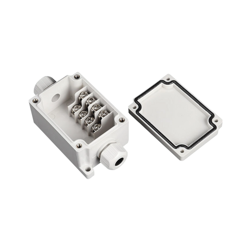 CAJA DE CONEXIÓN EXTERIOR CON CONEXIÓN LATERAL PARA 4 LÍNEAS (DOBLE TORNILLO). INCLUYE GLÁNDULAS.-Gabinetes para Exterior-PRECISION-Bsai Seguridad & Controles