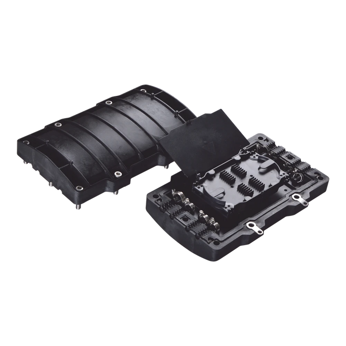 CAJA DE DISTRIBUCIÓN DE FIBRA OPTICA HORIZONTAL, HASTA 48 EMPALMES, EXTERIOR IP68-Distribuidores de Fibra Optica-FIBERHOME-Bsai Seguridad & Controles