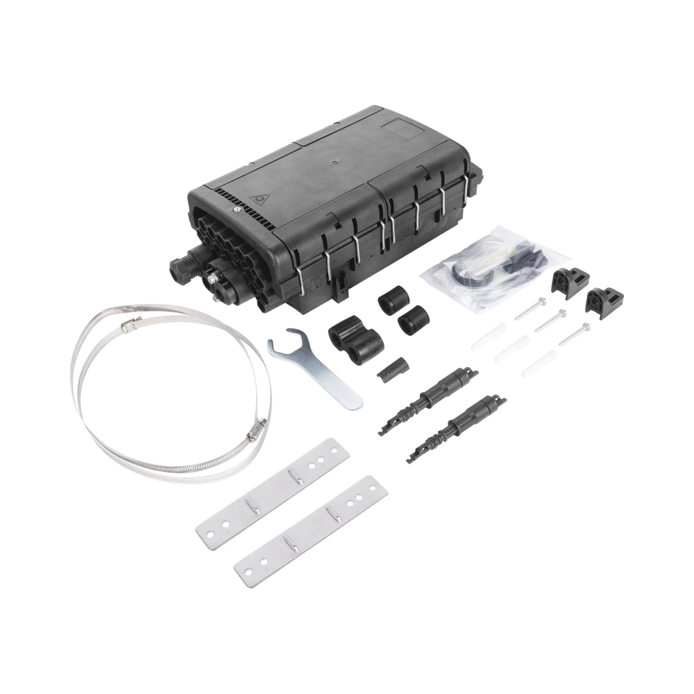 CAJA DE DISTRIBUCIÓN DE FIBRA ÓPTICA PARA 48 EMPALMES CON 16 ACOPLADORES SC/APC, ENTERRADO DIRECTO, IP68-Distribuidores de Fibra Optica-FIBERHOME-Bsai Seguridad & Controles
