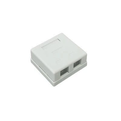 CAJA DE PARED CON 2 PUERTOS, INCLUYE 2 JACKS STP CAT5E KEYSTONE-Cajas Superficiales-LINKEDPRO-Bsai Seguridad & Controles