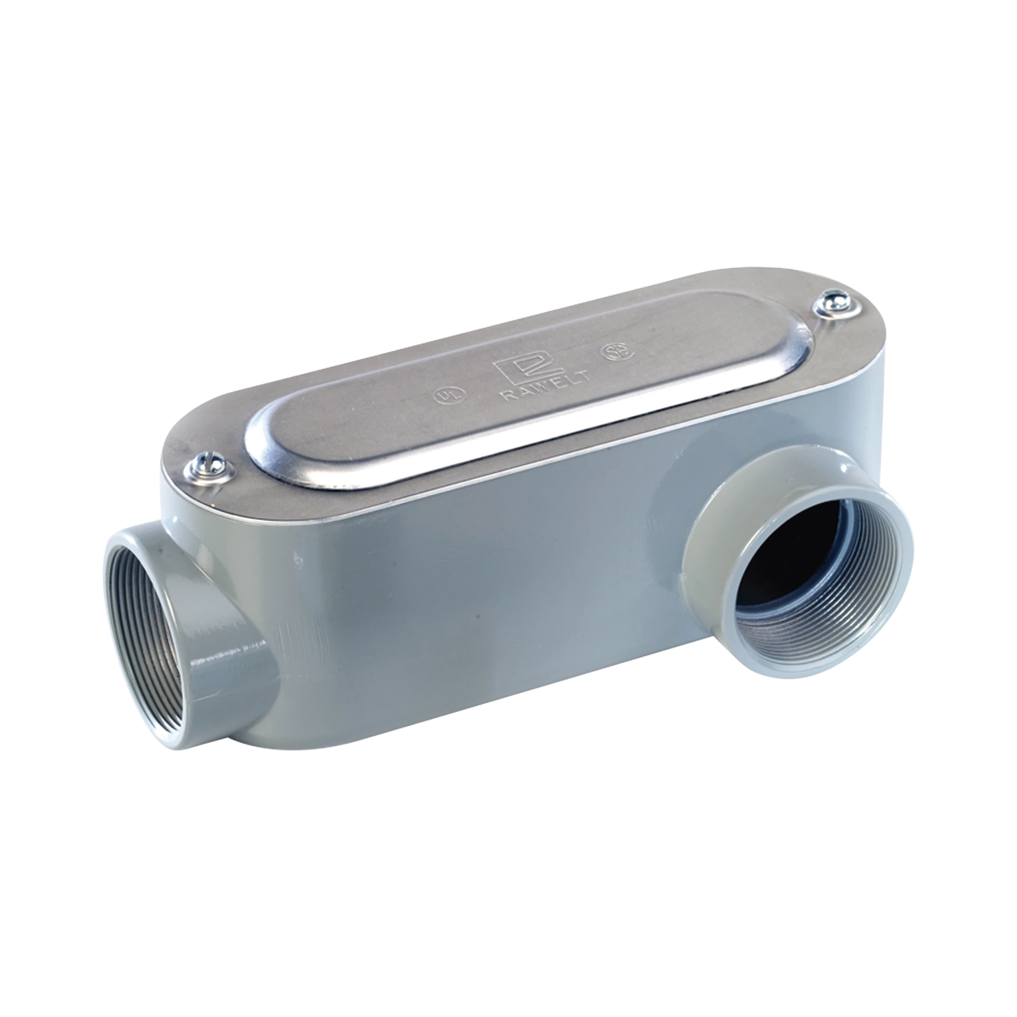 CAJA OVAL ROSCADA TIPO OLL DE 1" (25.4 MM) INCLUYE TAPA Y TORNILLOS.-Tuberia Metalica-RAWELT-Bsai Seguridad & Controles