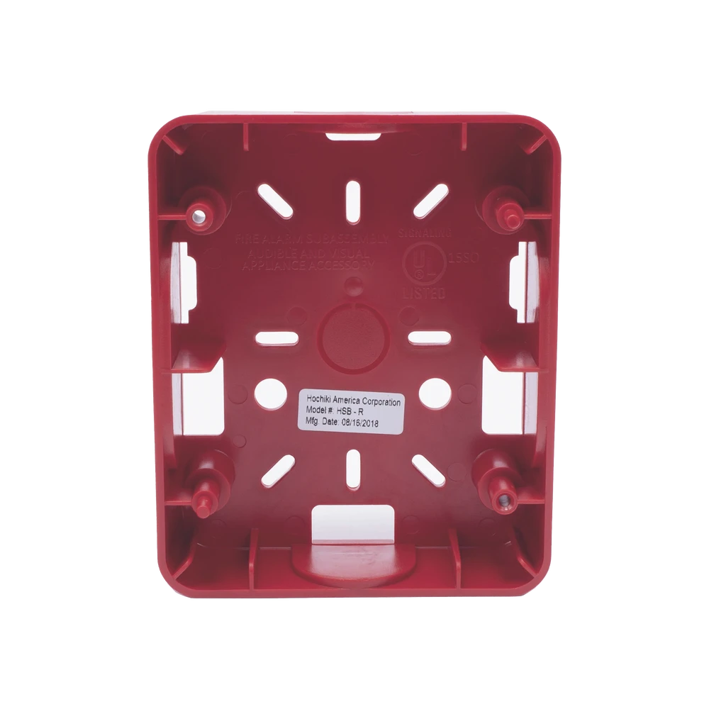 CAJA PARA MONTAJE DE SIRENA/ESTROBO, COLOR ROJO-Notificacion y Voceo-HOCHIKI-Bsai Seguridad & Controles
