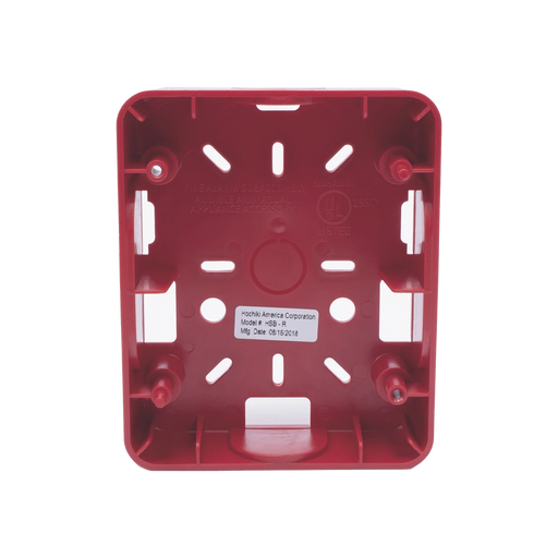 CAJA PARA MONTAJE DE SIRENA/ESTROBO, COLOR ROJO-Notificacion y Voceo-HOCHIKI-Bsai Seguridad & Controles