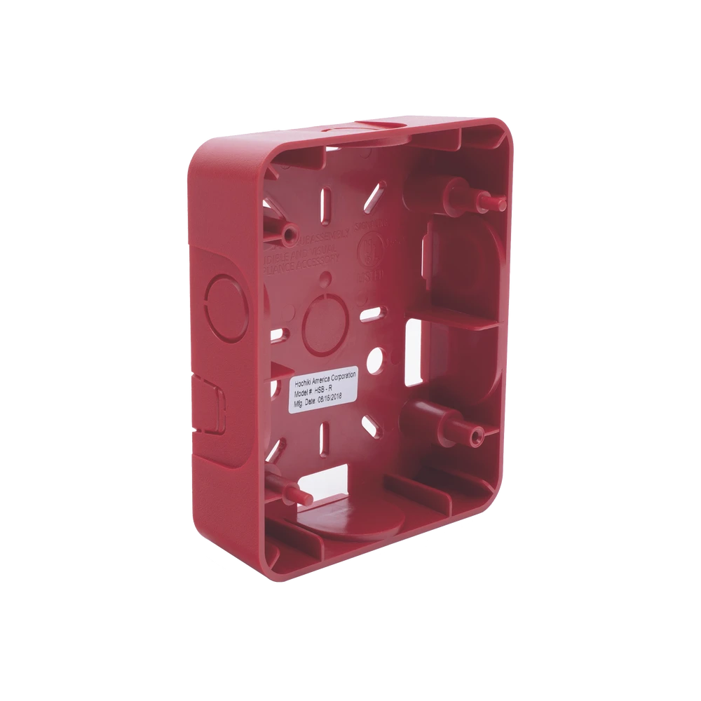 CAJA PARA MONTAJE DE SIRENA/ESTROBO, COLOR ROJO-Notificacion y Voceo-HOCHIKI-Bsai Seguridad & Controles