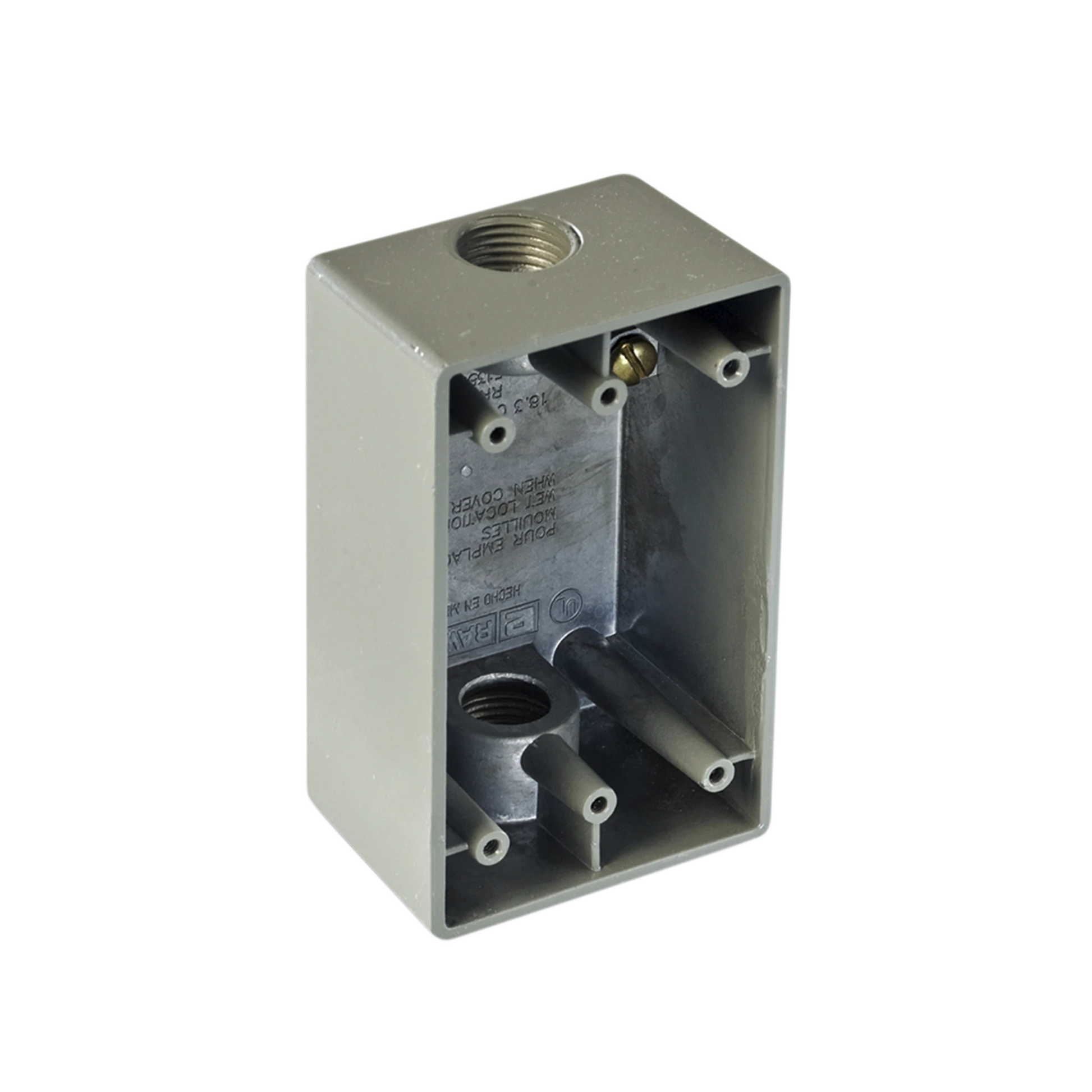 CAJA RECTANGULAR DE 1/2" ( 12.7 MM) TIPO RR, CON DOS BOCAS A PRUEBA DE INTEMPERIE.-Tuberia Metalica-RAWELT-Bsai Seguridad & Controles