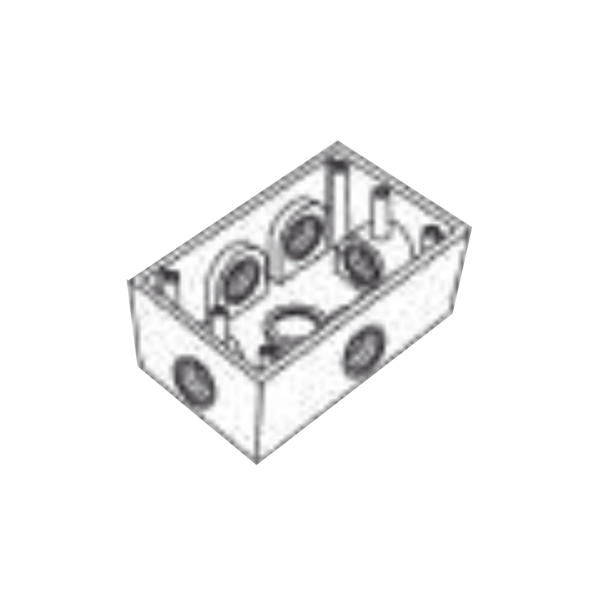 CAJA RECTANGULAR DE 3/4" ( 19.05 MM ) TIPO RR, CON SEIS BOCAS A PRUEBA DE INTEMPERIE.-Tuberia Metalica-RAWELT-Bsai Seguridad & Controles