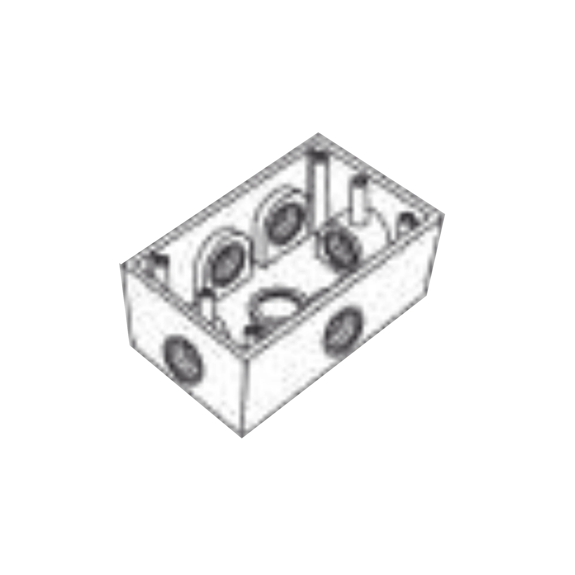 CAJA RECTANGULAR DE 3/4" ( 19.05 MM ) TIPO RR, CON SEIS BOCAS A PRUEBA DE INTEMPERIE.-Tuberia Metalica-RAWELT-Bsai Seguridad & Controles