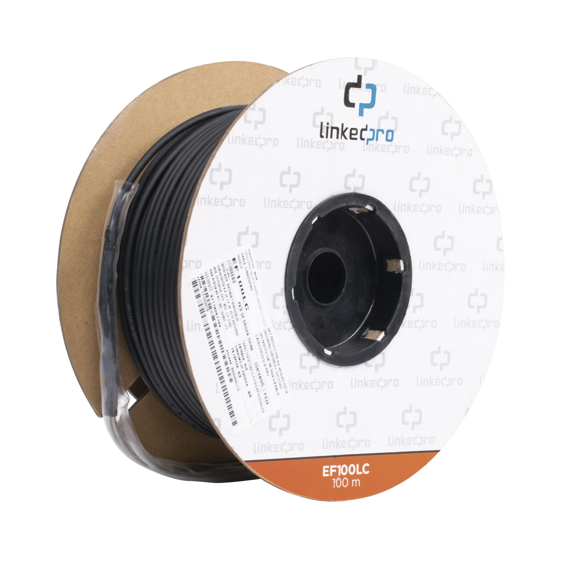 CARRETE DE FIBRA OPTICA MONOMODO CON CONECTORES LC-LC DUPLEX, REFORZADA CON KEVLAR, DE 100 METROS-Cable de Fibra Optica-LINKEDPRO BY EPCOM-Bsai Seguridad & Controles