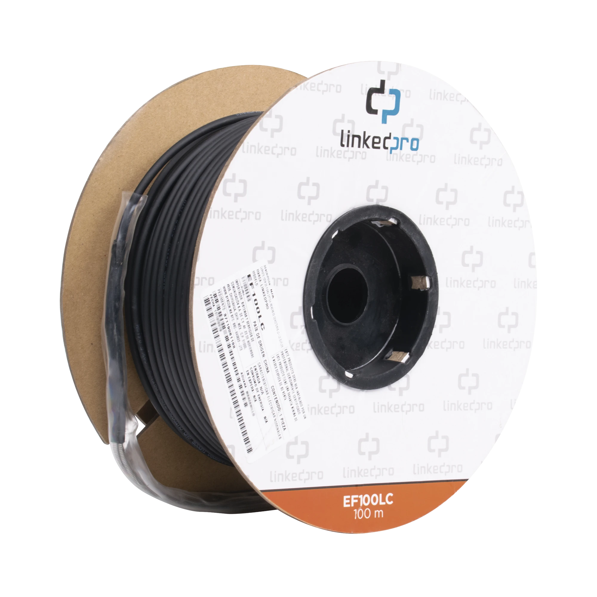 CARRETE DE FIBRA OPTICA MONOMODO CON CONECTORES LC-LC DUPLEX, REFORZADA CON KEVLAR, DE 100 METROS-Cable de Fibra Optica-LINKEDPRO BY EPCOM-Bsai Seguridad & Controles