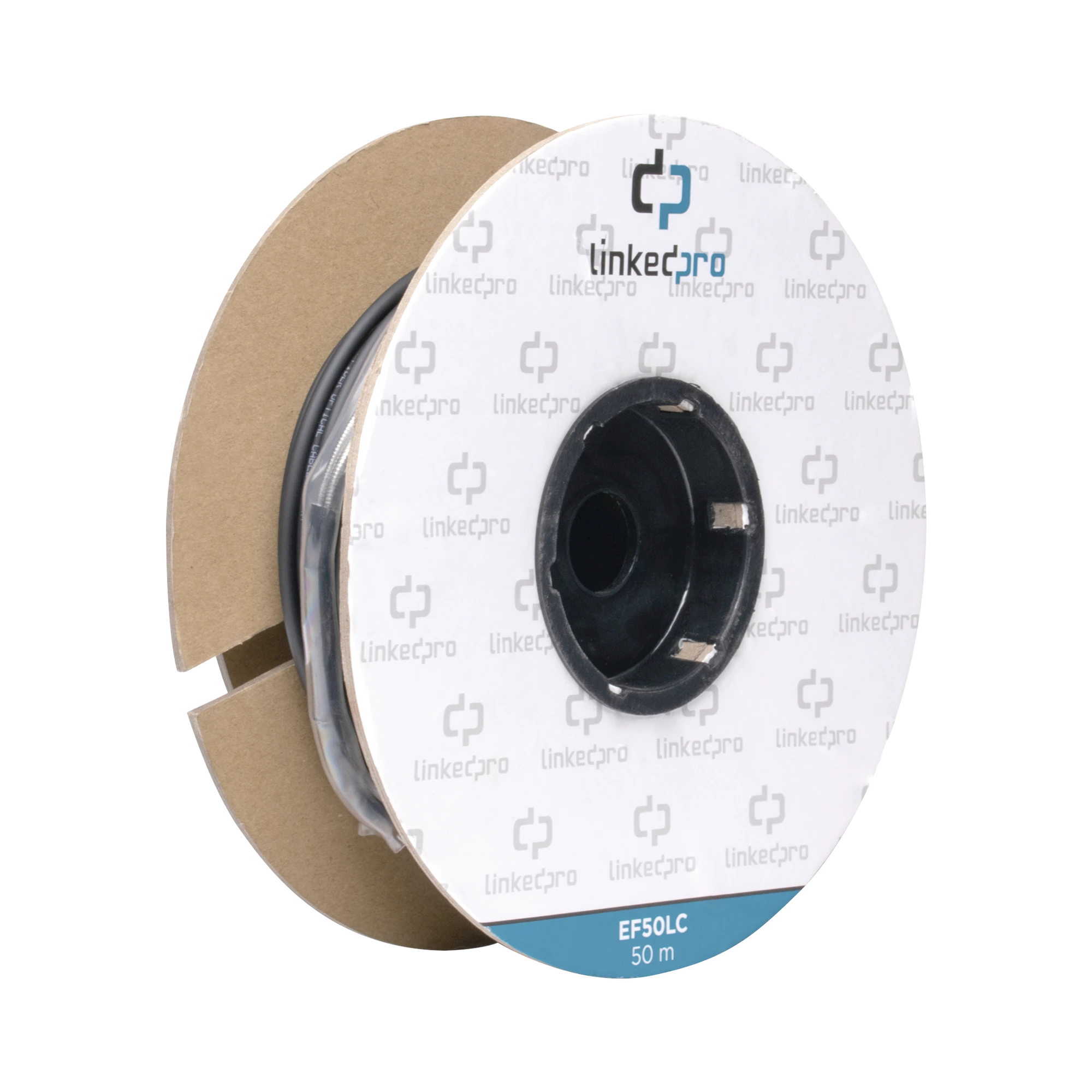 CARRETE DE FIBRA OPTICA MONOMODO CON CONECTORES LC-LC DUPLEX, REFORZADA CON KEVLAR, DE 50 METROS-Cable de Fibra Optica-LINKEDPRO BY EPCOM-Bsai Seguridad & Controles