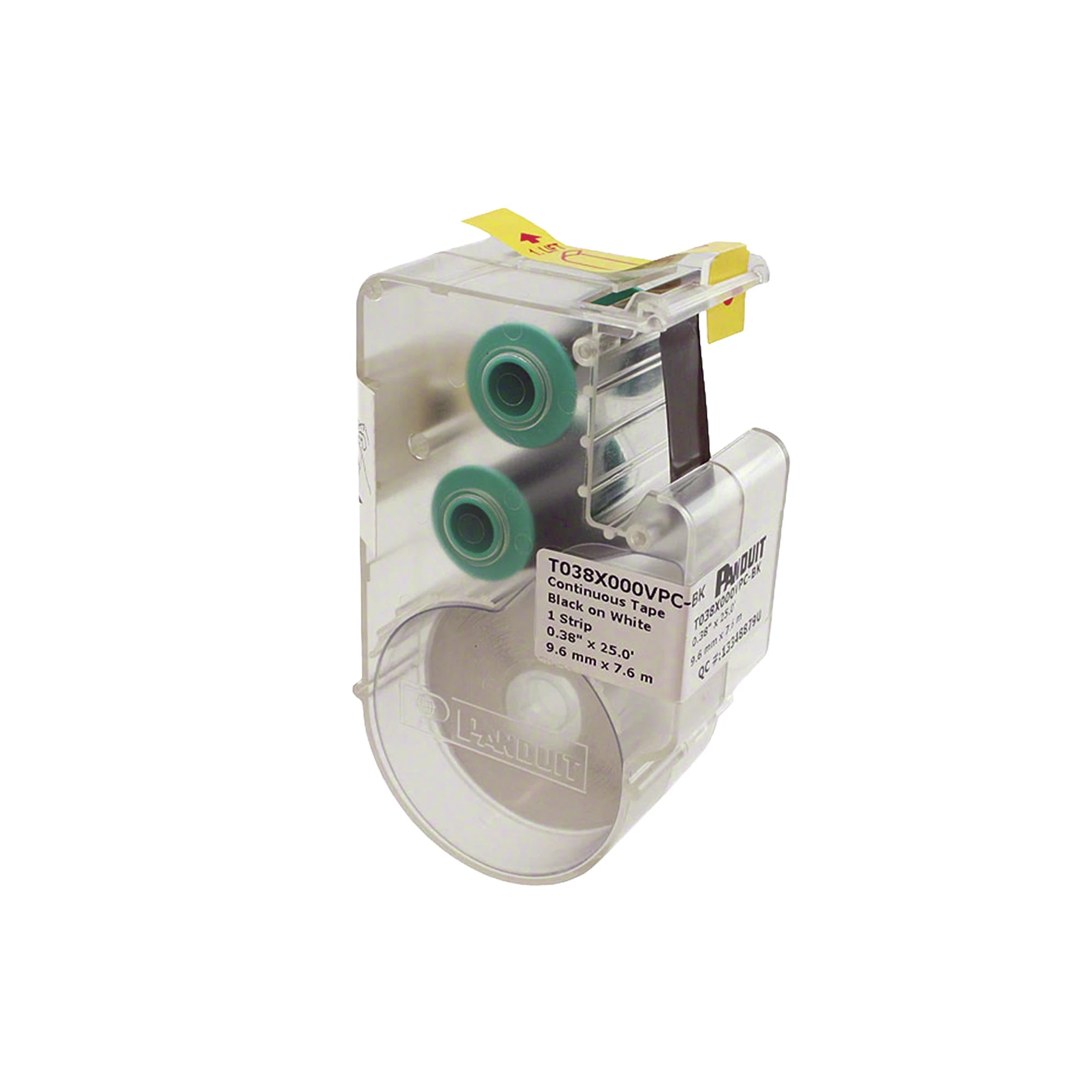 CASETE DE ETIQUETAS DE VINILO, CINTA CONTINUA, COLOR NEGRO SOBRE BLANCO, 9.65 MM X 7.6 METROS-Herramientas-PANDUIT-Bsai Seguridad & Controles