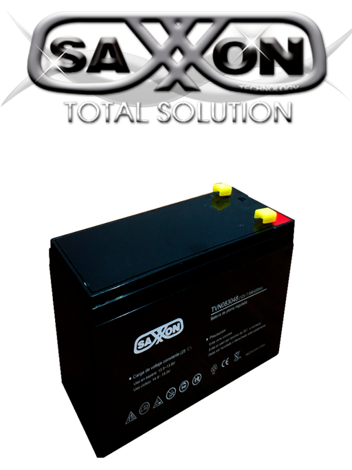 SAXXON CBAT8AH - BATERIA DE RESPALDO DE 12 VOLTS LIBRE DE MANTENIMIENTO Y FACIL INSTALACION / 8 AH/ COMPATIBLE DSC/ CCTV/ ACCESO-Baterías y Accesorios-SAXXON-SXN2360001-Bsai Seguridad & Controles