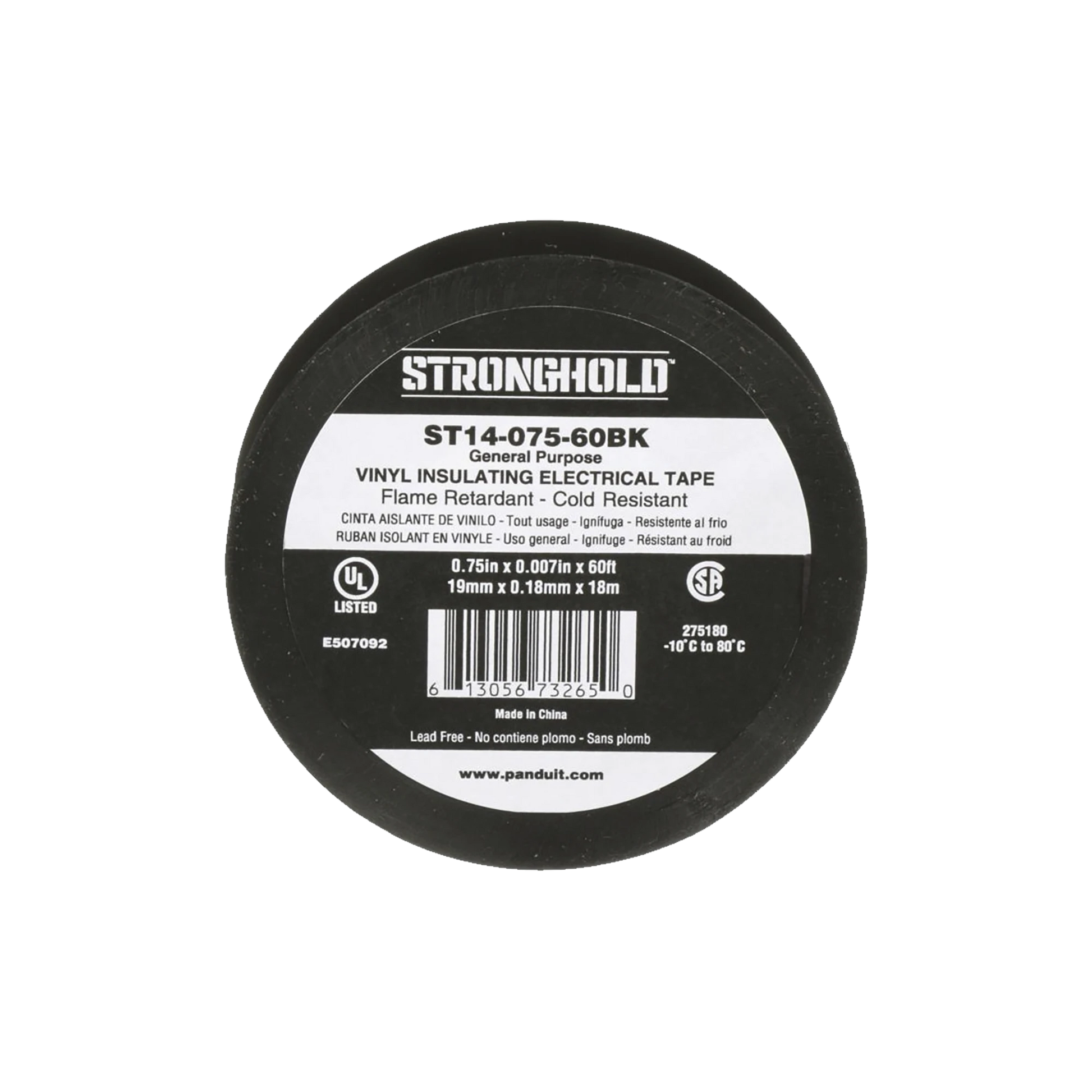 CINTA ELECTRICA PARA AISLAR, DE PVC, USO GENERAL, GROSOR DE 0.18MM (7 MIL), ANCHO DE 19MM, Y 18M DE LARGO, COLOR NEGRO-Fijacion-PANDUIT-Bsai Seguridad & Controles