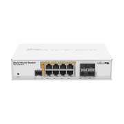 CLOUD ROUTER SWITCH ADMINISTRABLE L3, 8 PUERTOS 10/100/1000 MBPS C/POE PASIVO O 802.3AF/AT, 4 PUERTOS SFP-Switches PoE-MIKROTIK-Bsai Seguridad & Controles