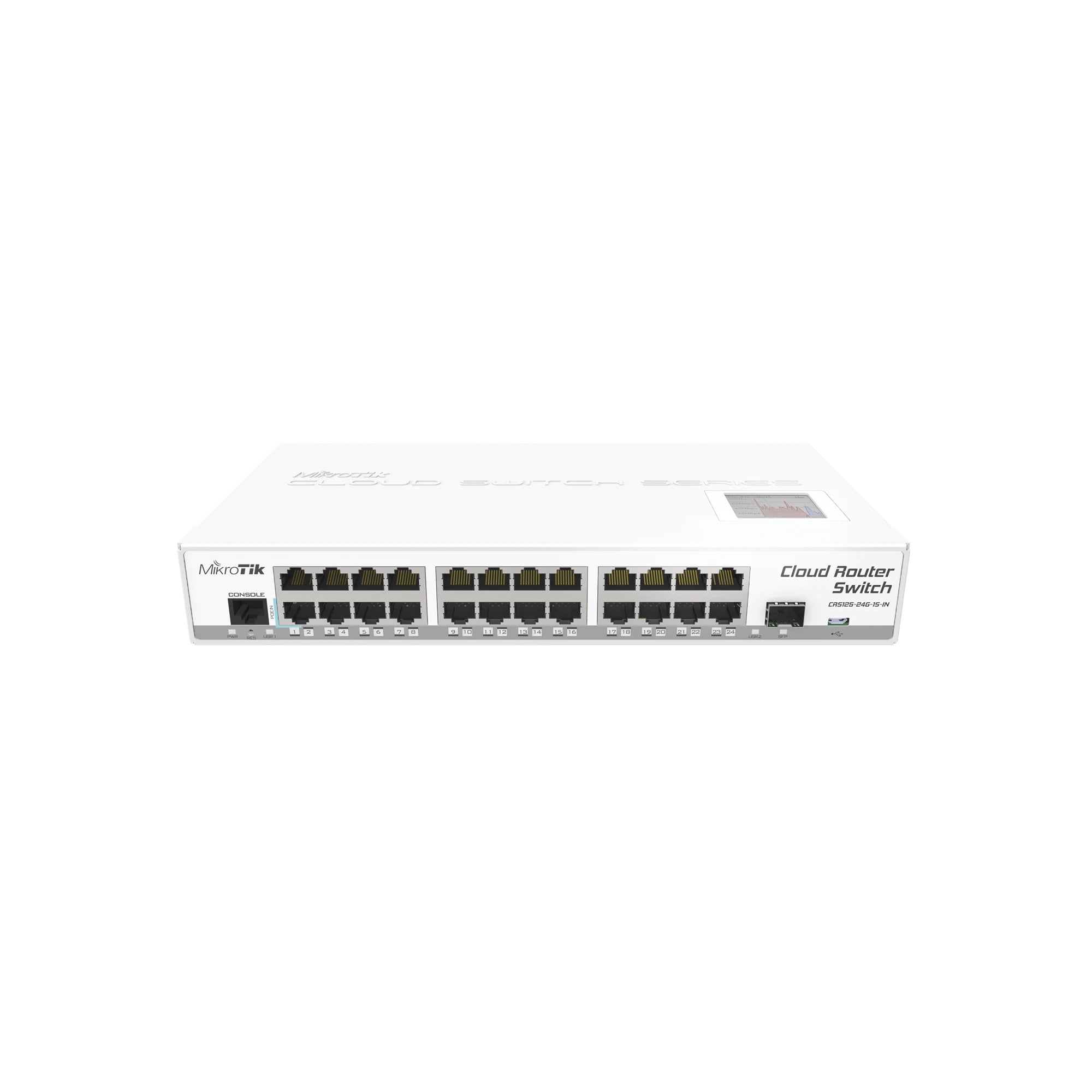CLOUD ROUTER SWITCH CRS125-24G-1S-IN 24 PUERTOS GIGABIT ETHERNET Y 1 PUERTO SFP, PARA ESCRITORIO-Switches-MIKROTIK-Bsai Seguridad & Controles