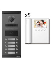 COMMAX PAQCMV43A - PAQUETE DE 5 MONITORES CMV43A DE 4.3 PULGADAS INCLUYE FRENTE DE CALLE DEPARTAMENTAL DRC10ML FUNCION DE APERTURA DE PUERTA-Videoporteros e Interfonos-COMMAX-Bsai Seguridad & Controles