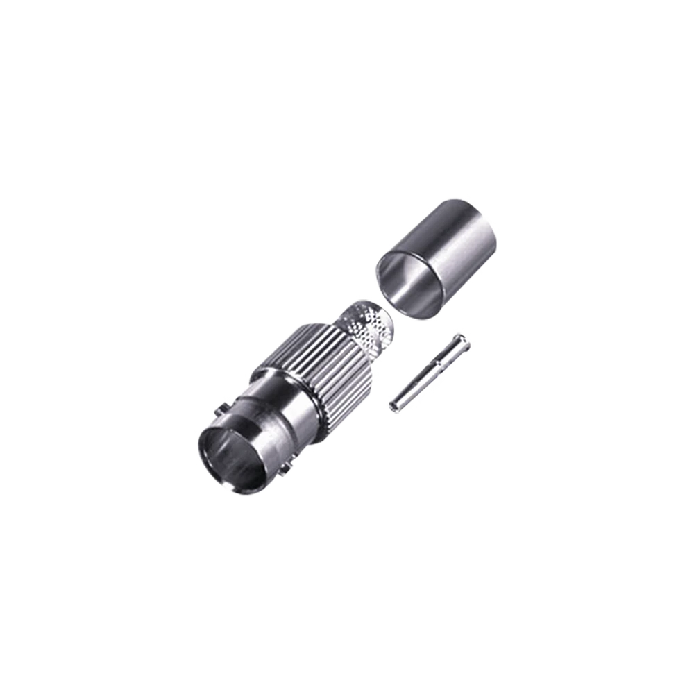 CONECTOR BNC HEMBRA DE ANILLO PLEGABLE PARA CABLES RG-6/U, 75 OHM NI/AU/TEFLON.-Cableado-RF INDUSTRIES,LTD-Bsai Seguridad & Controles