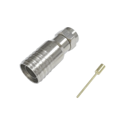 CONECTOR F MACHO (75 OHM), DE ANILLO PLEGABLE PARA INSTALAR EN CABLES RG-11, BRONCE NIQUELADO.-Cableado-EPCOM TITANIUM-Bsai Seguridad & Controles