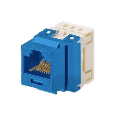 CONECTOR JACK ESTILO 110 (DE IMPACTO), TIPO KEYSTONE, CATEGORÍA 5E, DE 8 POSICIONES Y 8 CABLES, COLOR AZUL-Jacks / Plugs-PANDUIT-Bsai Seguridad & Controles