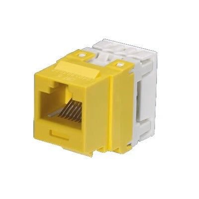 CONECTOR JACK ESTILO 110 (DE IMPACTO), TIPO KEYSTONE, CATEGORÍA 6, DE 8 POSICIONES Y 8 CABLES, COLOR AMARILLO-Jacks / Plugs-PANDUIT-Bsai Seguridad & Controles