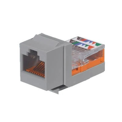 CONECTOR JACK ESTILO LEADFRAME, TIPO KEYSTONE, CATEGORÍA 5E, DE 8 POSICIONES Y 8 CABLES, COLOR GRIS-Jacks / Plugs-PANDUIT-Bsai Seguridad & Controles