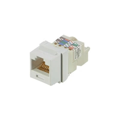 CONECTOR JACK ESTILO TP, TIPO KEYSTONE, CATEGORÍA 6, DE 8 POSICIONES Y 8 CABLES, COLOR BLANCO-Jacks / Plugs-PANDUIT-Bsai Seguridad & Controles
