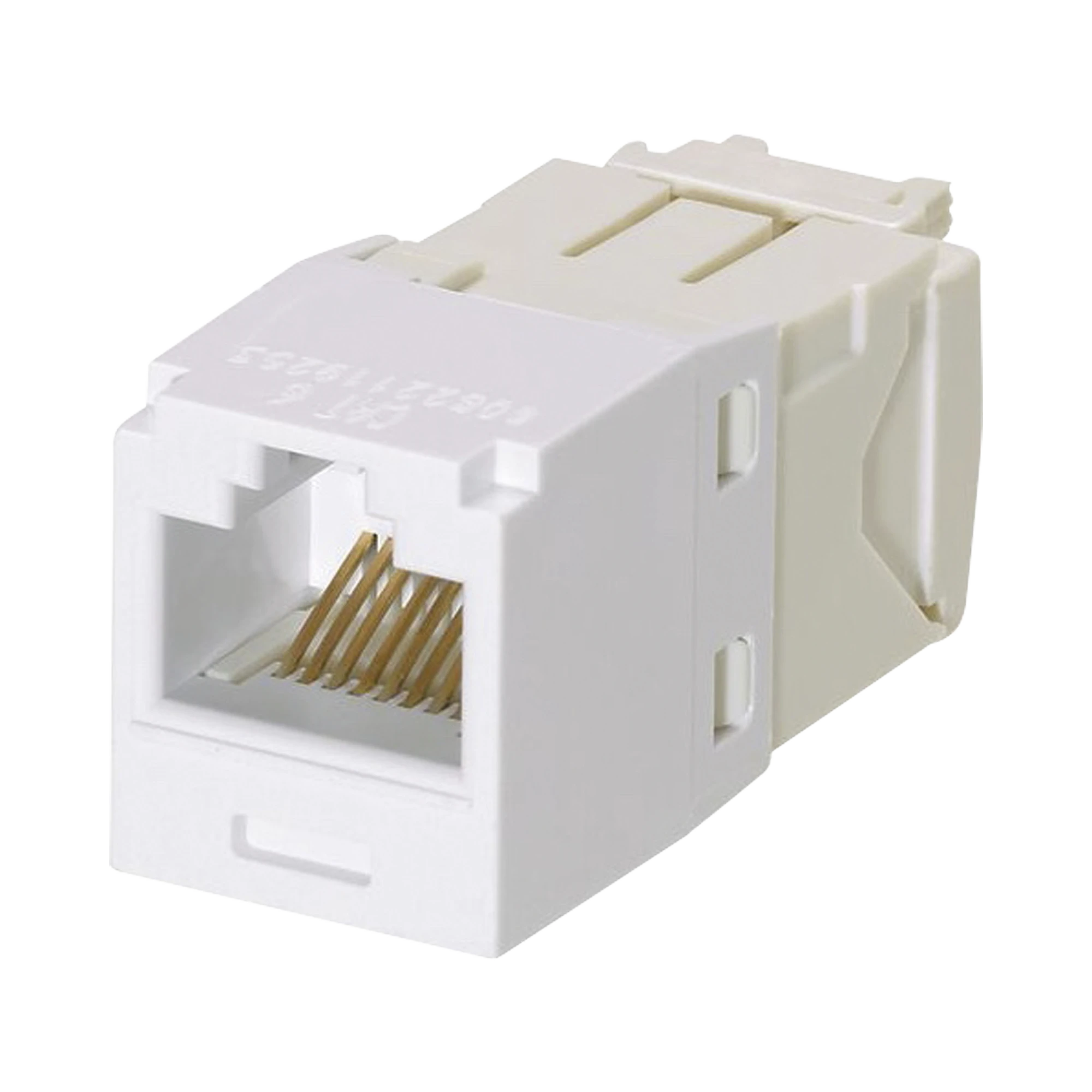 CONECTOR JACK RJ45 ESTILO TG, MINI-COM, CATEGORÍA 6, DE 8 POSICIONES Y 8 CABLES, COLOR BLANCO-Jacks / Plugs-PANDUIT-Bsai Seguridad & Controles