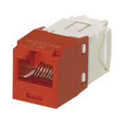 CONECTOR JACK RJ45 ESTILO TG, MINI-COM, CATEGORÍA 6, DE 8 POSICIONES Y 8 CABLES, COLOR ROJO-Jacks / Plugs-PANDUIT-Bsai Seguridad & Controles