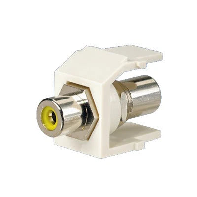 CONECTOR RCA KEYSTONE, CON CONECTOR DE PASO RCA AMARILLO, MODULO BLANCO MATE-Jacks / Plugs-PANDUIT-Bsai Seguridad & Controles