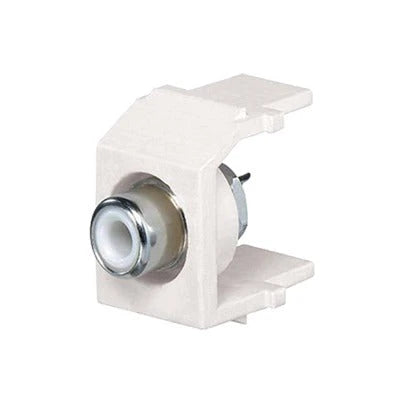 CONECTOR RCA TIPO KEYSTONE, CON RCA PARA SOLDAR COLOR BLANCO Y MODULO BLANCO-Jacks / Plugs-PANDUIT-Bsai Seguridad & Controles