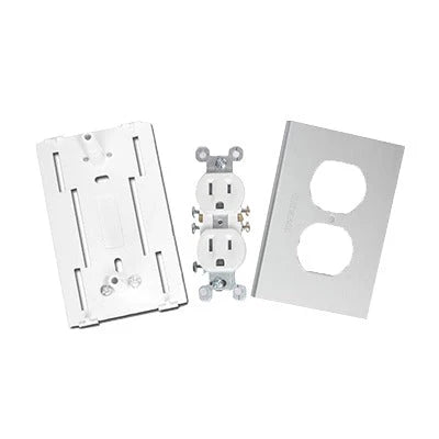 CONTACTO ELÉCTRICO DOBLE, SOPORTE Y TAPA DE PVC AUTO EXTINGUIBLE Y ALUMINIO, UNIVERSAL (8191-10200)-Canaletas-THORSMAN-Bsai Seguridad & Controles