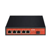 CONTROLADOR DE CARGA CON UPS SWITCH NO ADMINISTRABLE DE 5 PUERTOS 10/100/1000 POE + 1 PUERTO SFP GIGABIT, CON RESPALDO PARA ENERGÍA SOLAR-Switches PoE-WI-TEK-Bsai Seguridad & Controles