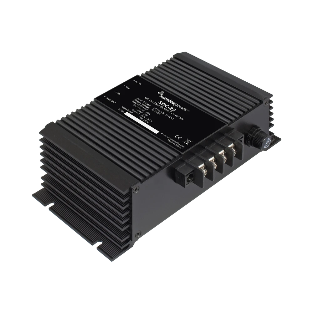 CONVERTIDOR DE CD-CD, ENTRADA 20-30 VCD, SALIDA: 13.8 VCD 20 AMP CONTINUOS-Inversores y Convertidores-SAMLEX-Bsai Seguridad & Controles