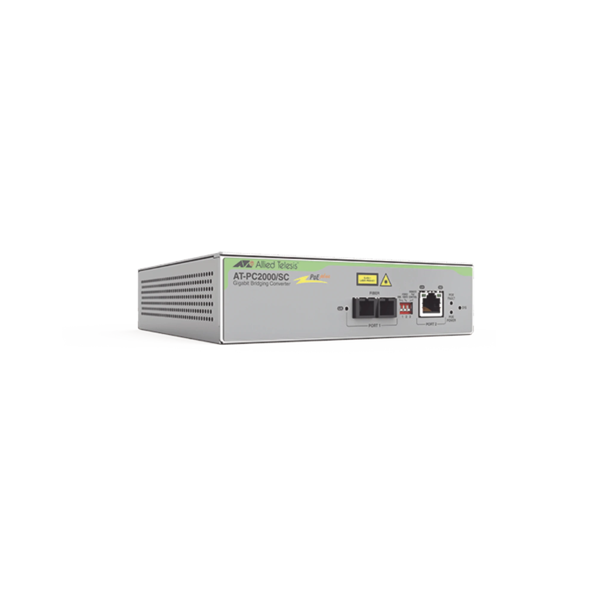 CONVERTIDOR DE MEDIOS GIGABIT ETHERNET POE+ A FIBRA ÓPTICA, CONECTOR SC, MULTIMODO (MMF), DISTANCIA HASTA 550 M-Convertidores de Medios-ALLIED TELESIS-Bsai Seguridad & Controles