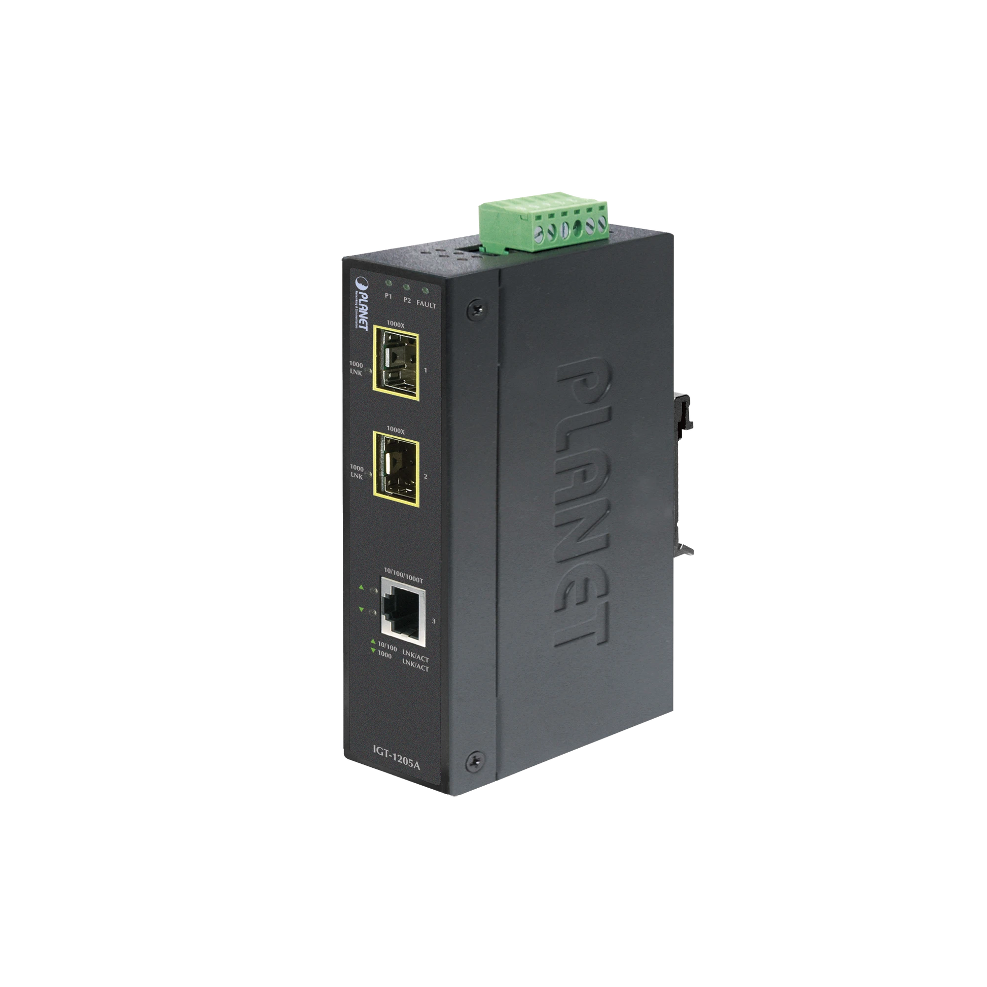 CONVERTIDOR DE MEDIOS INDUSTRIAL 10/100/1000 BASE-T A 2PUERTOS 100/1000 BASE-X SFP-Convertidores de Medios-PLANET-Bsai Seguridad & Controles