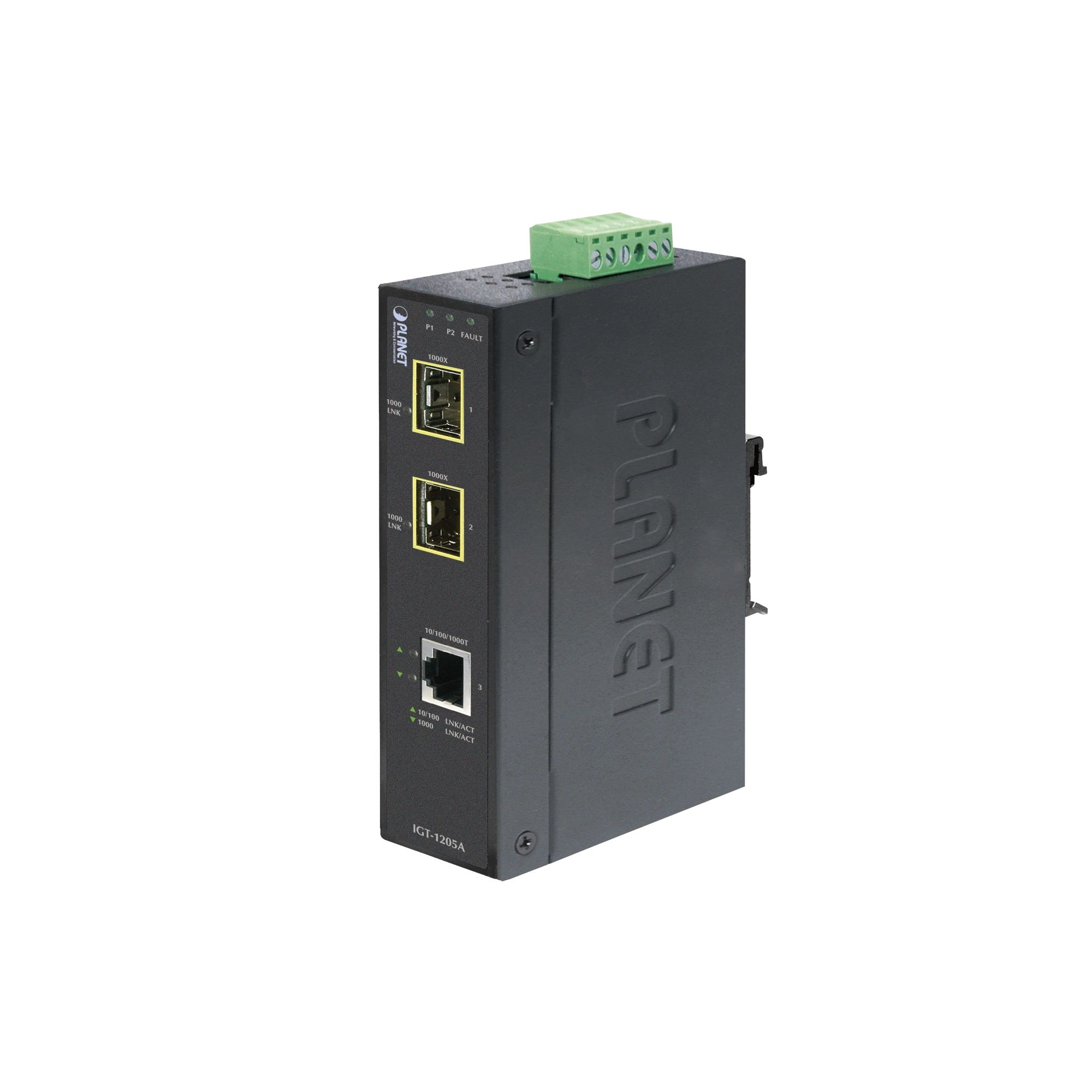 CONVERTIDOR DE MEDIOS INDUSTRIAL 10/100/1000 BASE-T A 2PUERTOS 100/1000 BASE-X SFP-Convertidores de Medios-PLANET-Bsai Seguridad & Controles