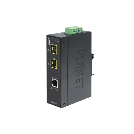 CONVERTIDOR DE MEDIOS INDUSTRIAL 10/100/1000 BASE-T A 2PUERTOS 100/1000 BASE-X SFP-Convertidores de Medios-PLANET-Bsai Seguridad & Controles