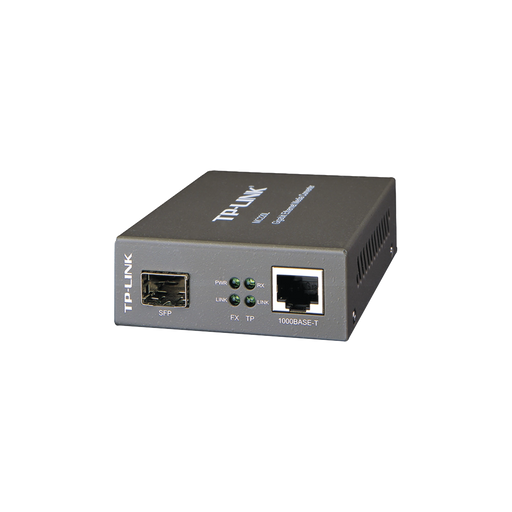 CONVERTIDOR MULTIMEDIA SFP GIGABIT, 1 PUERTO RJ45 1000 MBPS, 1 PUERTO SFP, HASTA 550 M EN FIBRA MULTIMODO Y 10 KM EN FIBRA MONOMODO-Convertidores de Medios-TP-LINK-Bsai Seguridad & Controles